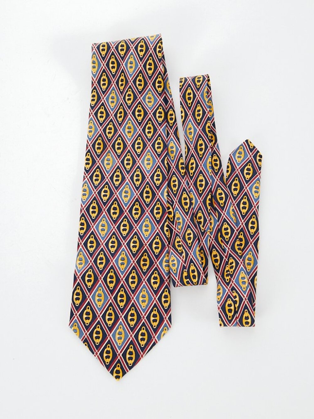 Paolo Gucci 100% Silk Tie Multicolor Rigging Pattern Made in Italy